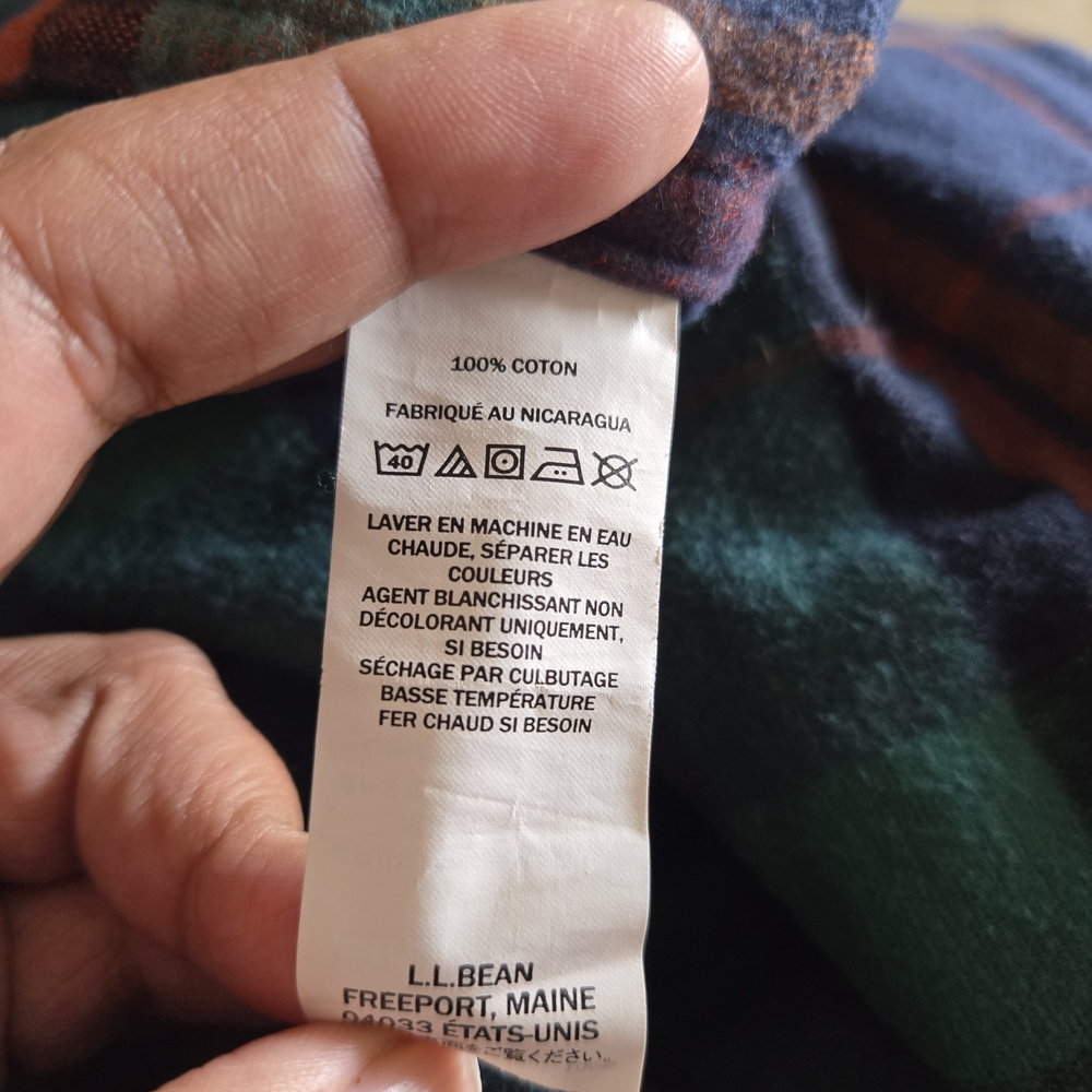 L.L.Bean Plaid Flannel Shirt Large Traditional Fit Cotton Button Up - Picture 12 of 12